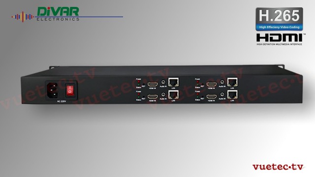 4 Kanal H.265 IP Encoder HDMI input - 19&quot; 1 HE