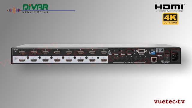4K HDMI 2.0 8x8 Matrix mit Audio Extractor