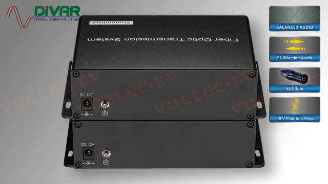 HE2CXBALBI48 - 2 Kanal Audio XLR bidirektional über Glasfaser incl. Phantom Power