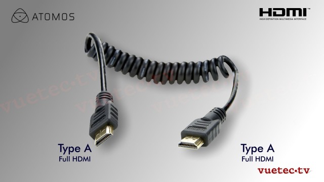 Coiled HDMI Cable - Full to Full HDMI - 30 cm
