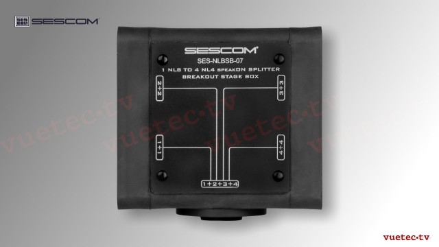 SpeakON-Breakout NL8F zu 4x NL4, sym. Speaker Level, passiv, 4fach parallel Splitter