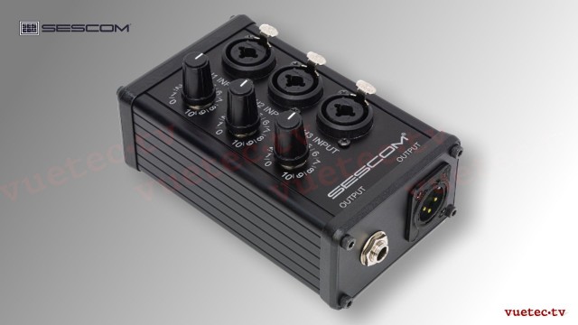 SES-3Mix 3-Input, 1-Output Passive XLR Mixer