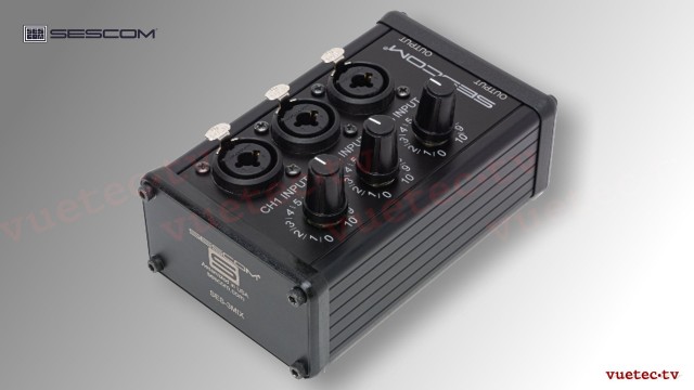 SES-3Mix 3-Input, 1-Output Passive XLR Mixer