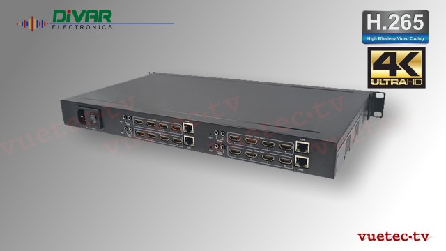 4x4 Kanal H.265 IP Encoder 4K HDMI input - 19" 1 HE