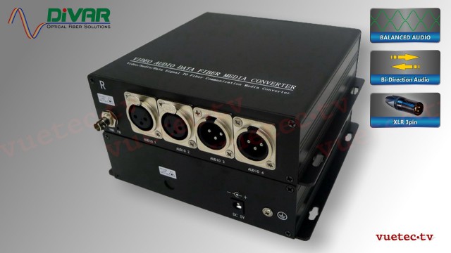 LWL2CXBALBI - 2 Kanal Set, symmetrisches analog Audio XLR bidirektional über Glasfaser