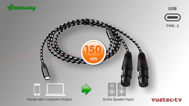 D/A-Wandler USB-C zu analog I/Os als XLR3-F für Handy, Tablet und Co.-Copy