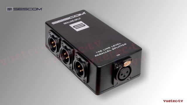 Audio-Splitter XLR3F zu 6x XLR3M, sym. Line Level, passiv, 6fach Verteiler