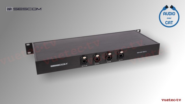 RKCATXLR - 16 Kanal Audio Extender symmetrisch über CAT5/6/7 19" 1 RU Rackeinbau