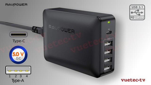 USB Ladegerät RAVpOWER RPPB59 - USB-C PD enabled