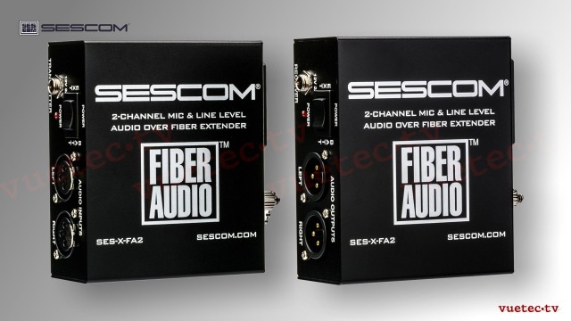 Audio over fiber, SES-FA2N, 2 Kanal analog Audio Line/Mic, symmetrisch