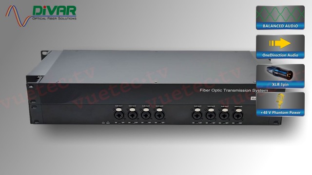 HE8CXBAL48 - 8 Kanal Audio XLR über Glasfaser incl. Phantom Power