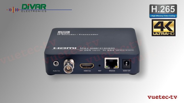 H.265 IP Decoder 4k HDMI + CCVS output
