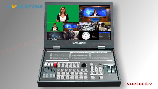 PVS0615 Portable 6 Channel AV Matrix Switcher mit 15,6" Display