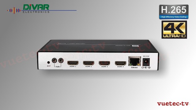 4 Kanal H.265 IP Encoder 4K HDMI input