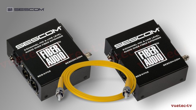 Audio over fiber, SES-FA2N, 2 Kanal analog Audio Line/Mic, symmetrisch