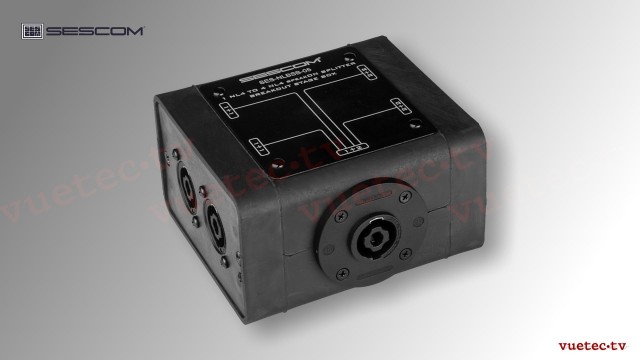 SpeakON-Splitter NL4F zu 4x NL4, sym. Speaker Level, passiv, 4fach parallel Splitter