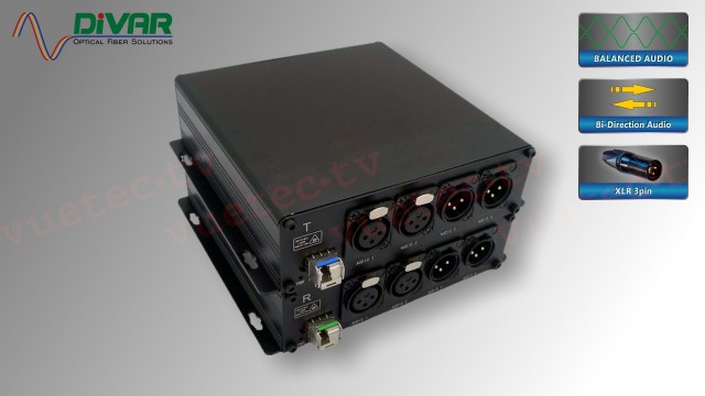 LWL2CXBALBI - 2 Kanal Set, symmetrisches analog Audio XLR bidirektional über Glasfaser
