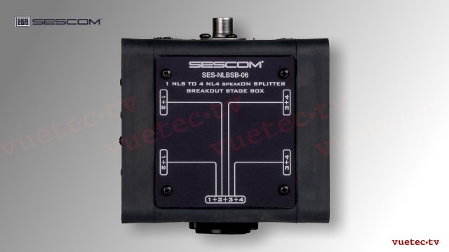 SpeakON-Breakout NL8F zu 4x NL4, sym. Speaker Level, passiv, 4fach Splitter