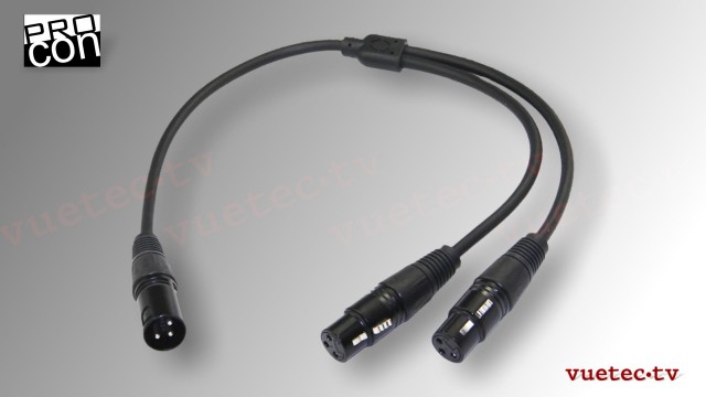 Y-Adapter XLR - XLR-3M zu 2x XLR-3F