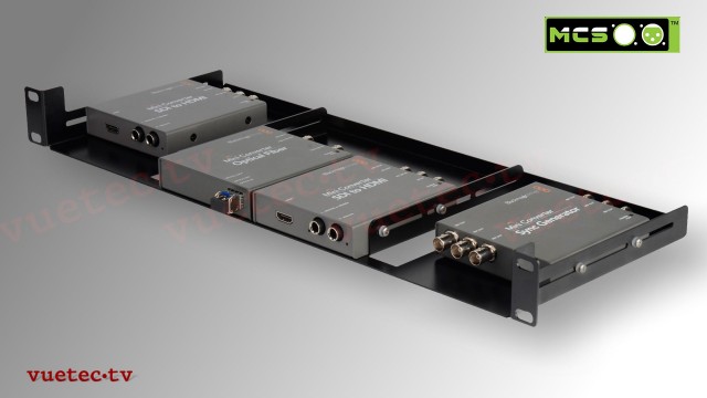 BLACKRACK-1 19"-1 HE Rackmount für 4 Blackmagic Mini Converter
