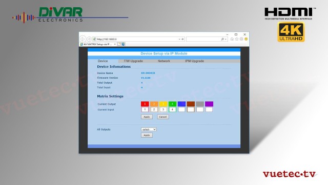 4K HDMI 2.0 8x8 Matrix mit Audio Extractor