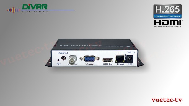 H.265 IP Decoder HDMI, VGA + CCVS output