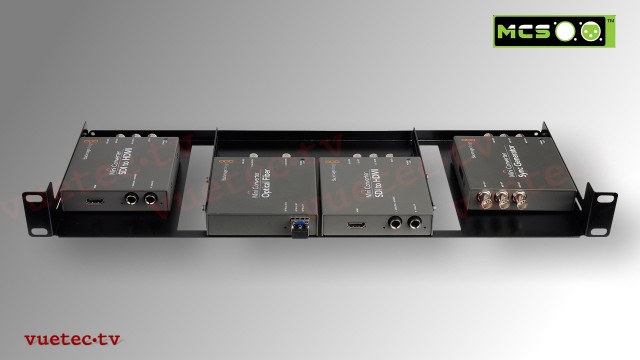 BLACKRACK-1 19"-1 HE Rackmount für 4 Blackmagic Mini Converter