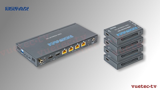 HDMI 1x4 Splitter & Cat6/6a/7 Extender with 4 Receivers - PoC/IR/EDID