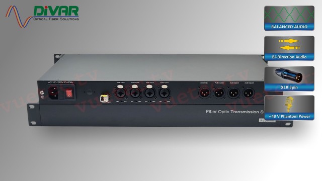 HE4CXBALBI48 - 4 Kanal Audio XLR bidirektional über Glasfaser incl. Phantom Power