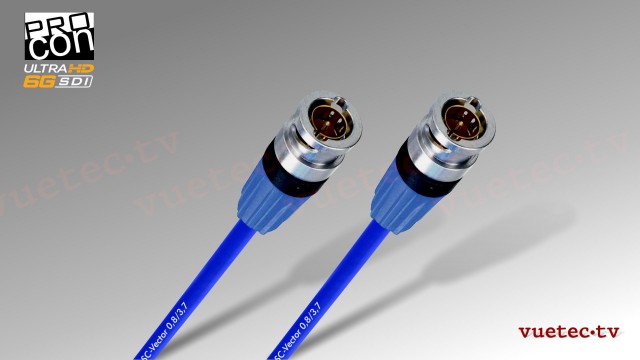 Anfertigung 6GSDI Video Kabel SC0.8/3,7, 75 Ohm, blau, BNC-M - BNC-M