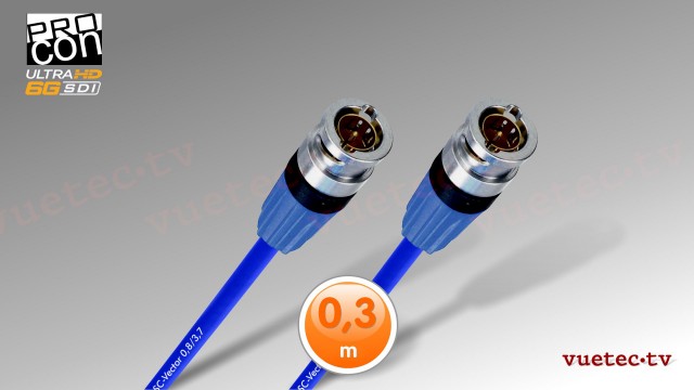Anfertigung 6GSDI Video Kabel SC0.8/3,7, 75 Ohm, blau, BNC-M - BNC-M