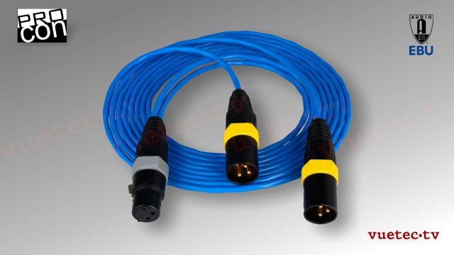 AES/EBU 110 Ohm Y-Audiokabel symmetrisch XLR3F - 2x XLR3M