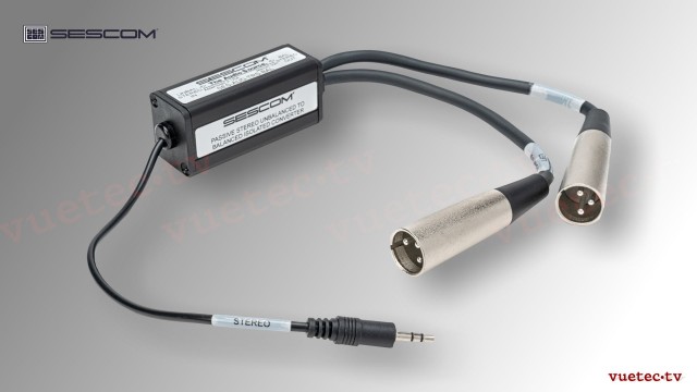 Adapter AUD-TRS-BAL Stereo TRS unsym. zu 2x XLR symmetrisch