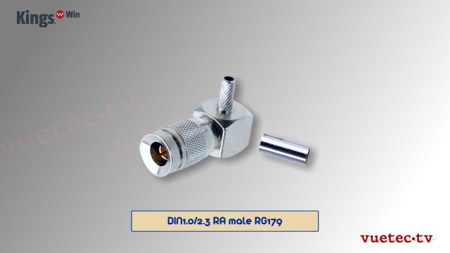 DIN1.0/2.3 RF Connector Crimp RG179 right angle