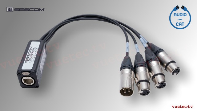 CATXLR3F1M - 4 Kanal Audio Extender symmetrisch über CAT5/6/7, 3x XLR3F &amp; 1x XLR3M-Copy