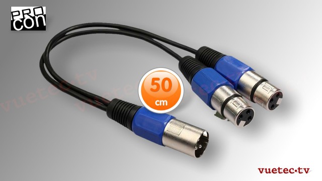 Y-Adapter XLR3 - XLR3-M zu 2x XLR3-F