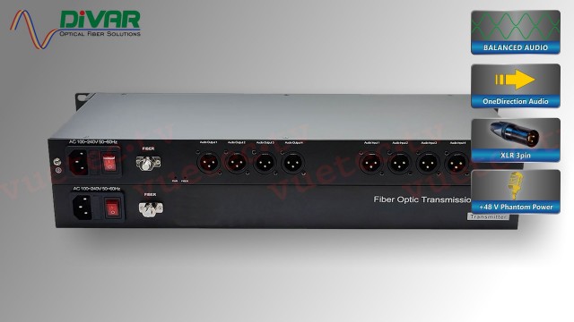 HE8CXBAL48 - 8 Kanal Audio XLR über Glasfaser incl. Phantom Power