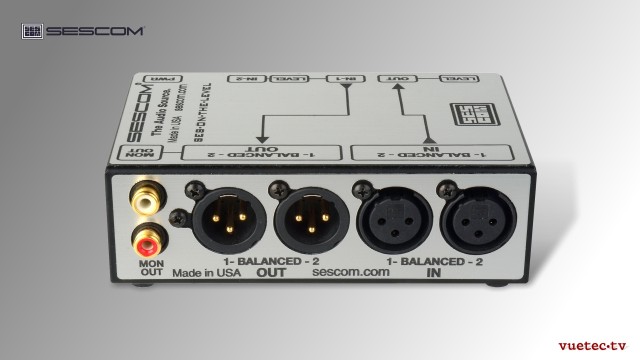 Symmetrieverstärker On-The-Level Max, XLR zu RCA mit Levelmeter