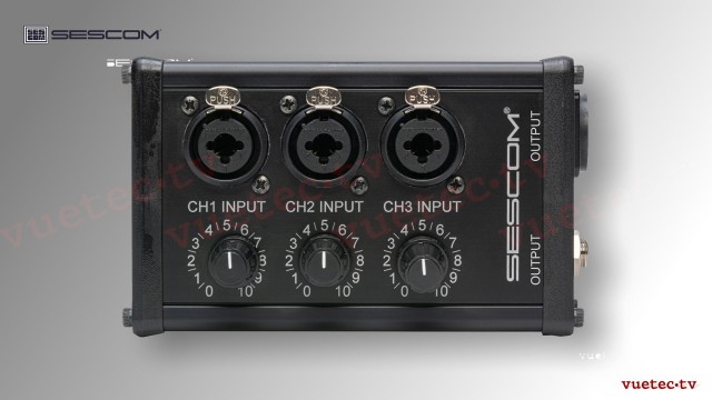 SES-3Mix 3-Input, 1-Output Passive XLR Mixer